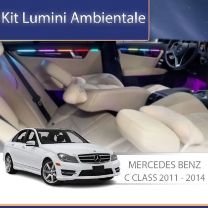 Lumini Ambientale Mercedes Benz W204 set complet cu trimuri control telefon sau sistem original
