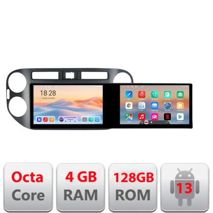 Navigatie VW Tiguan si Golf Plus 2012-2016 Edotec 2 ecrane  8 core 4+128 21.6 inch Incell android Wifi 5Ghz gps internet  Kit-489v2