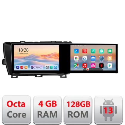 Navigatie Toyota Prius 2009-2014 Edotec 2 ecrane  8 core 4+128 21.6 inch Incell android Wifi 5Ghz gps internet