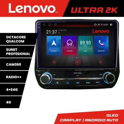 Dedikált navigáció Ford Fiesta 2020 - Lenovo Qled 1K Octa Core 4+64 LTE 4G DSP Wifi 5Ghz HDMI android auto-carplay gps készlet-+ULTRA-9-4+64