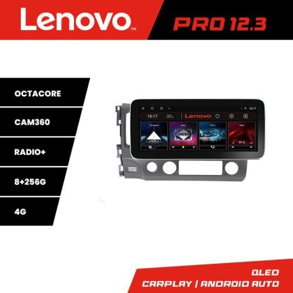 Navigáció Honda Civic 2005-2011 K-044 Lenovo PRO 8+256 12,3 hüvelykes qled android 4G DSP gps internet