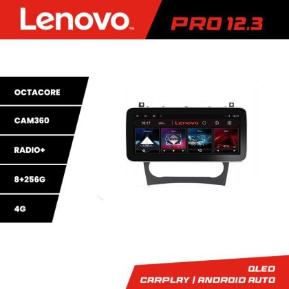 Navigáció Mercedes W203 CLC K-093 Lenovo PRO 8+256 12,3 hüvelykes qled android 4G DSP gps internet 8Core