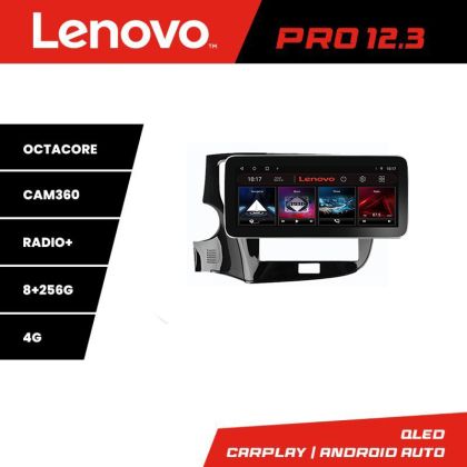 Navigáció Mitsubishi Outlander 2014- K-1230 Lenovo PRO 8+256 12,3 hüvelykes qled android 4G DSP gps internet