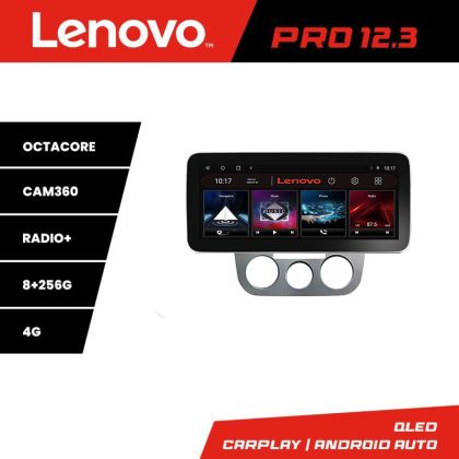 Navigáció VW Golf 5 2004-2010 manuális klíma Lenovo PRO 8+256 12,3 hüvelykes qled android 4G DSP gps internet KIT-golf5-manual