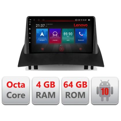 Navigatie Renault Megane 2 E-098 Octa Core cu Android Radio Bluetooth Internet GPS WIFI DSP 4+64GB 4G RESIGILAT
