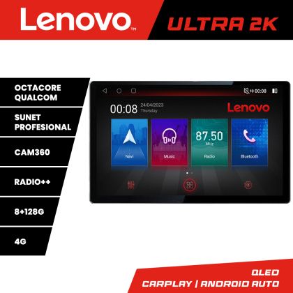 Navigatie Ssangyong Rexton 2019- Lenovo Qualcomm ULTRA 8+128 2K 13 inch qled android 4G DSP gps internet  Kit-REXTON