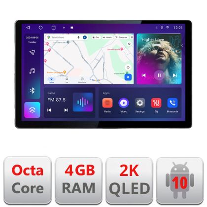 Navigatie dedicata Hyundai Kona N-1058 Edonav ecran 13" 2K 4+32 Android Waze USB Navigatie 4G 360 Toslink Youtube Radio KIT-10