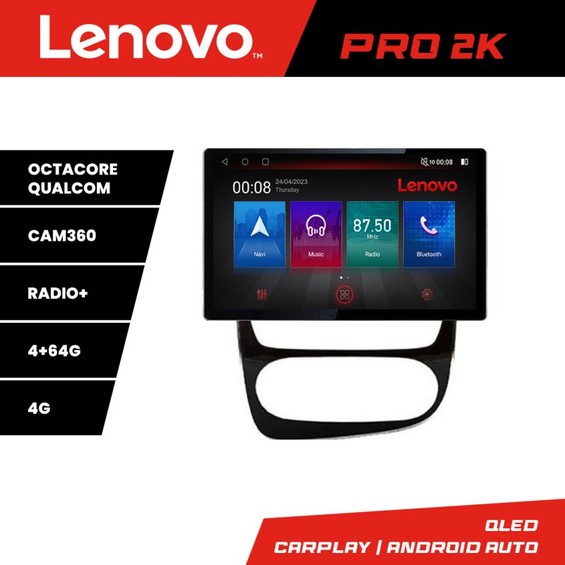 Navigatie Renault Clio 4 V2 K-468 Lenovo PRO 4+64 13 inch 2K android 4G DSP gps internet 8Core