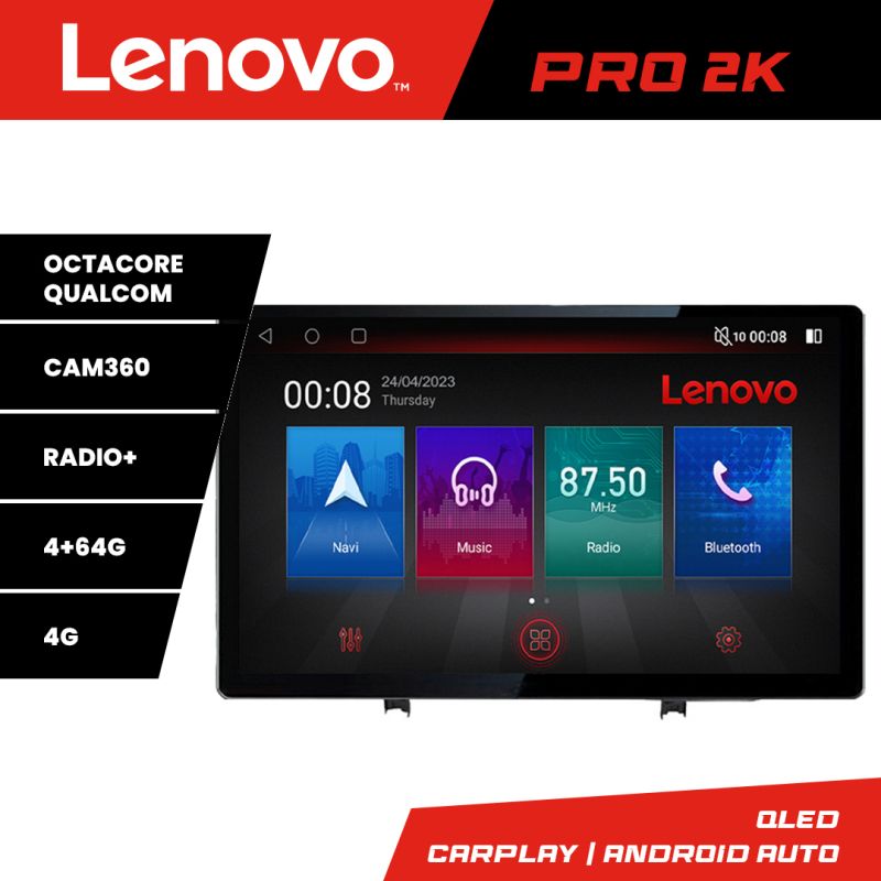Navigatie Renault Clio 3 2005-2013 Lenovo PRO 4+64 13 inch 2K android 4G DSP gps internet Co