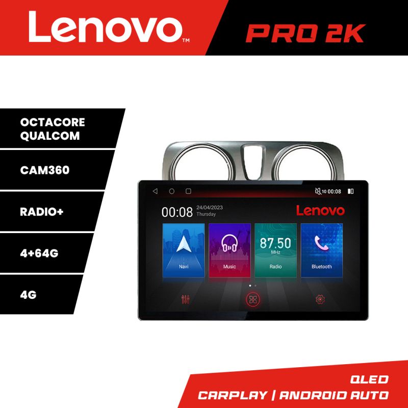 Navigatie Dacia Dokker Lenovo PRO 4+64 13 inch 2K android 4G DSP gps internet 8Core