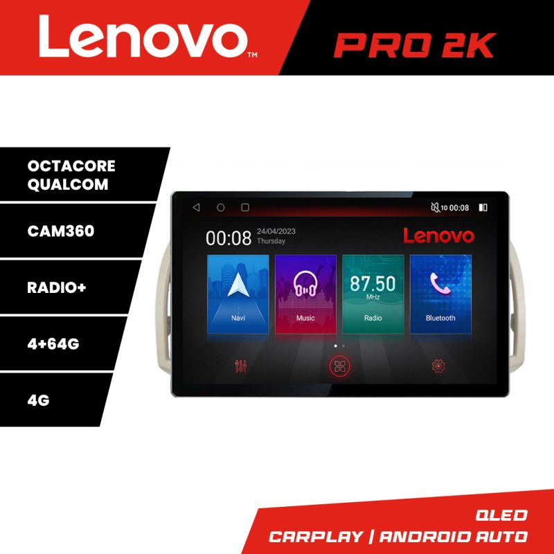 Navigatie Nissan Micra 2002-2010 Lenovo PRO 4+64 13 inch 2K android 4G DSP gps internet KIT-micra2003