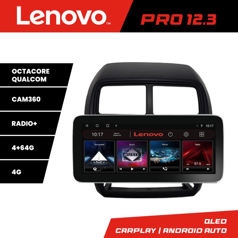 Navigatie Mitsubishi ASX 2017-2021 model facelift Lenovo PRO 4+64 12.3 inch qled android 4G DSP gps internet Kit-026-facelift