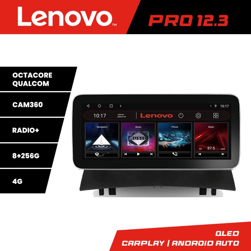 Navigatie Renault Megane 2 K-098 Lenovo PRO 8+256 12.3 inch qled android 4G DSP gps internet 8Core
