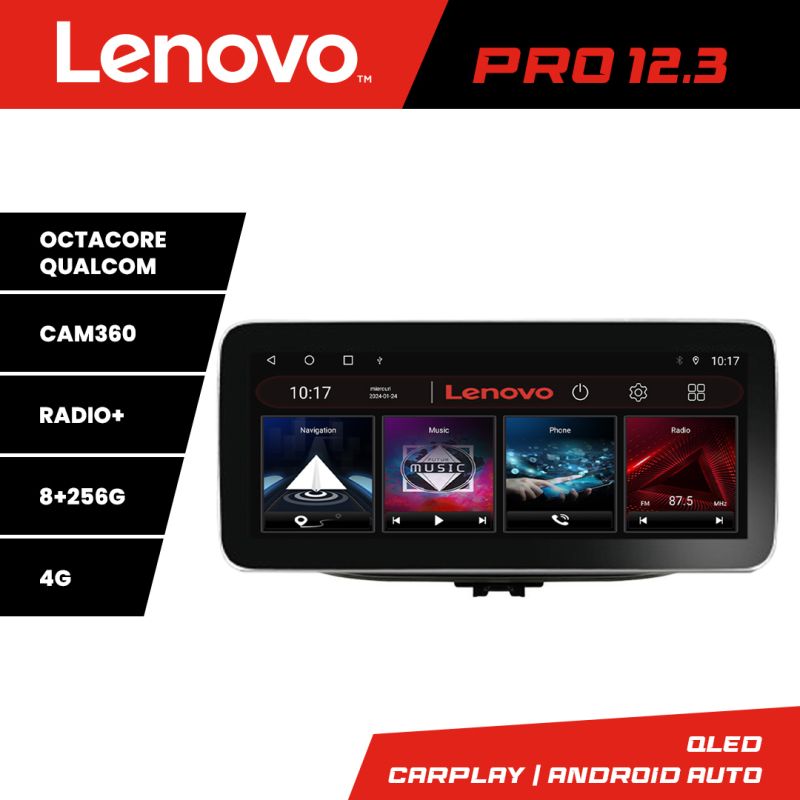Navigatie Hyundai I30 2017- K-1041 Lenovo PRO 8+256 12.3 inch qled android 4G DSP gps internet Cor