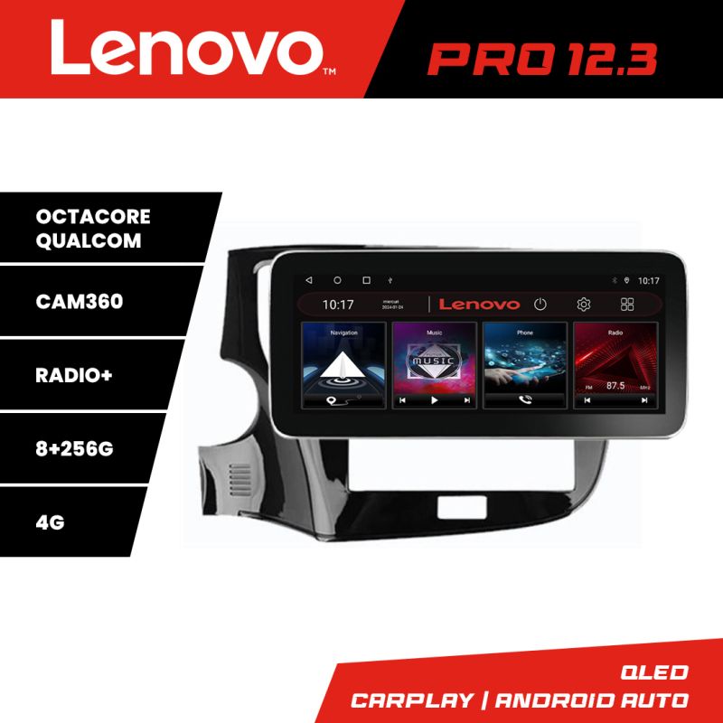 Navigatie Mitsubishi Outlander 2014- K-1230 Lenovo PRO 8+256 12.3 inch qled android 4G DSP gps internet