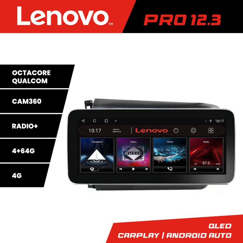 Navigatie Honda Civic Sedan K-132 Lenovo PRO 4+64 12.3 inch qled android 4G DSP gps internet 8Core