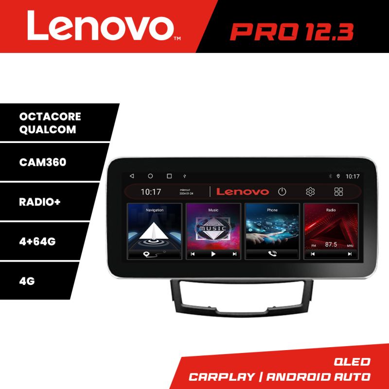 Navigatie Ssangyong Korando 2011- 2013 K-159 Lenovo PRO 4+64 12.3 inch qled android 4G DSP gps internet