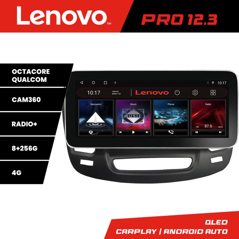 Navigatie Chrysler 200 2015-2019 Lenovo PRO 8+256 12.3 inch qled android 4G DSP gps internet Kit-200C