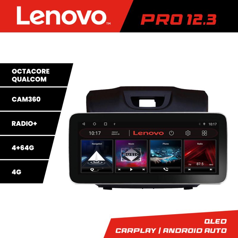 Navigatie Isuzu D-Max K-2234 Lenovo PRO 4+64 12.3 inch qled android 4G DSP gps internet 8Core v1