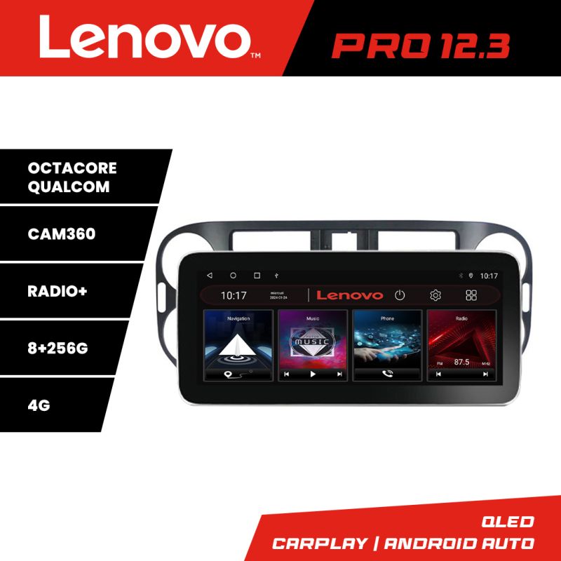 Navigatie VW Tiguan si Golf Plus 2012-2016 Lenovo PRO 8+256 12.3 inch qled android 4G DSP gps internet Kit-489v2
