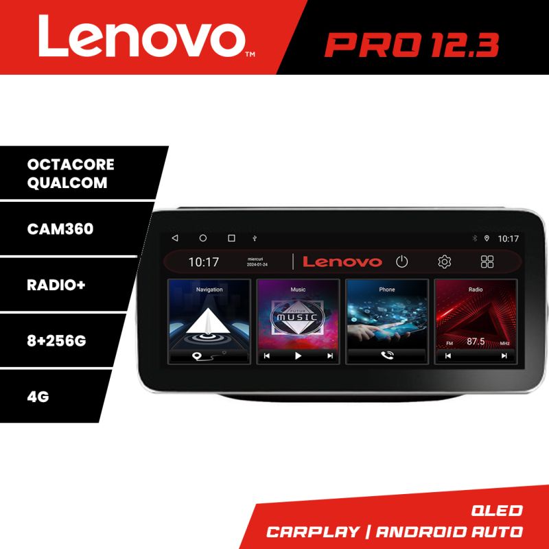 Navigatie JEEP COMPASS 2017 Manual K-732 Lenovo PRO 8+256 12.3 inch qled android 4G DSP gps internet