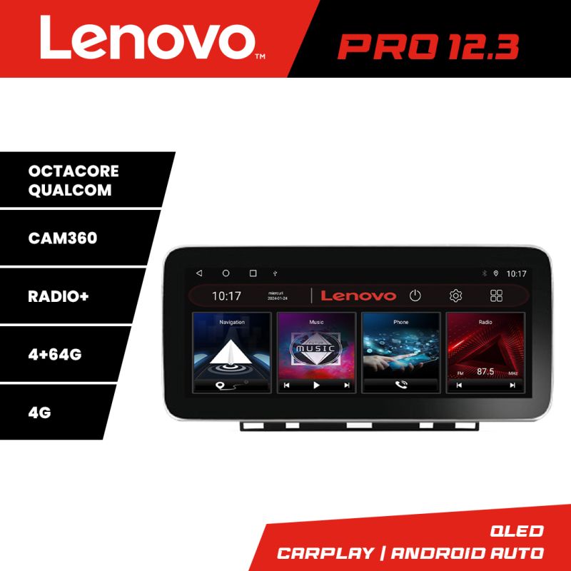 Navigatie Renault Clio 5 Lenovo PRO 4+64 12.3 inch qled android 4G DSP gps internet 8Core