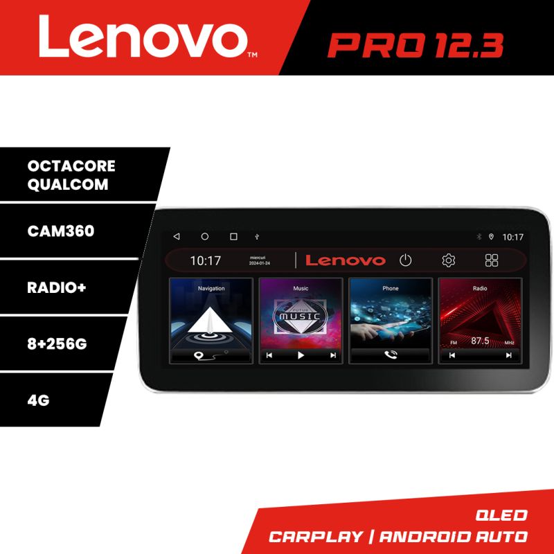 Navigatie Toyota Land Cruiser L100 2002-2006 Lenovo PRO 8+256 12.3 inch qled android 4G DSP gps internet KIT-L105