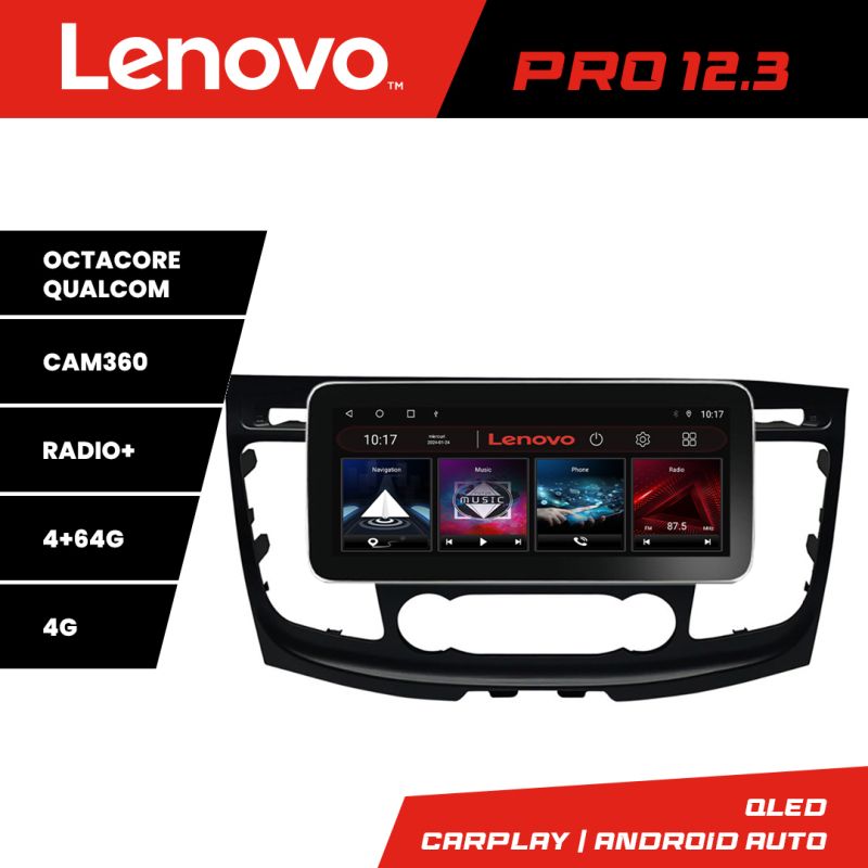 Navigatie Ford Transit 2019- varianta cu radio cd simplu Lenovo PRO 4+64 12.3 inch qled android 4G DSP gps internet Kit-transit-2019-a