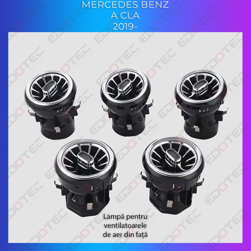 Lumini Ambientale ventilatoare fata Mercedes A W177 CLA W118 control pe sistemul original sau telefon