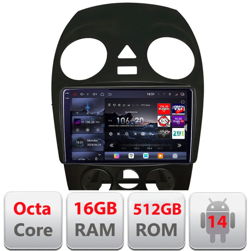 Navigatie VW Beetle 2005-2010 Android radio gps internet 8 core QLED 2K 16+512 360 Edotec