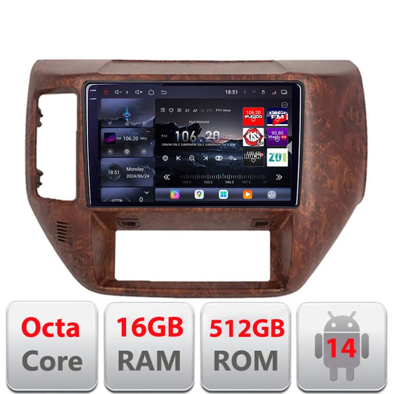 Navigatie Nissan Patrol Android radio gps internet 8 core QLED 2K 16+512 360GB Edotec