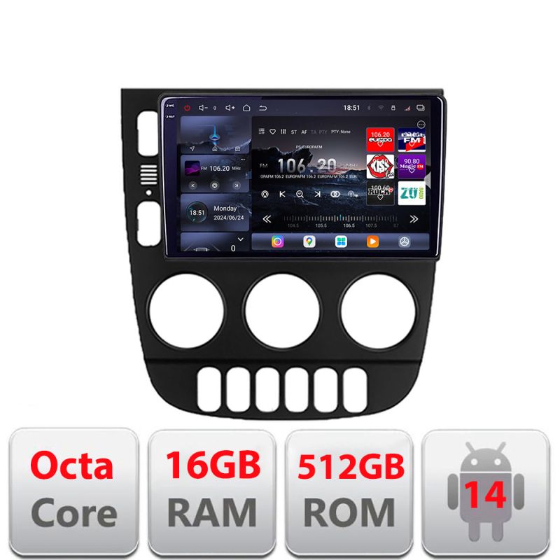 Navigatie Mercedes ML W163 1998-2005 Android radio gps internet 8 core QLED 2K 16+512 360 Edotec
