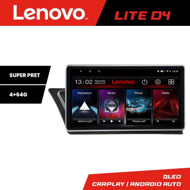 Navigatie Audi Q5 2008-2016 NON-MMI Lenovo Kit-Q5 4+64 GB Android Waze USB Navigatie Internet Youtube Radio