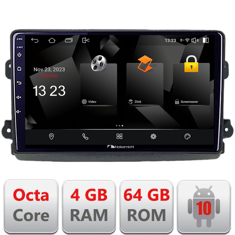 Navigatie Fiat Ducato 2021- Nakamichi NAM5510 Qled Octa Core 720p 4+64 DSP 360 camera carplay android auto