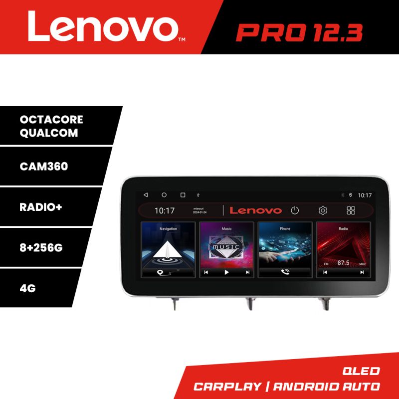 Navigatie Honda Civic 2022- Lenovo Qled 12.3 inch Octa Core 8+256 360 DSP ADAS carplay android auto radio internet kit-civic2022+PRO-12.3-8+256+kit-10-9