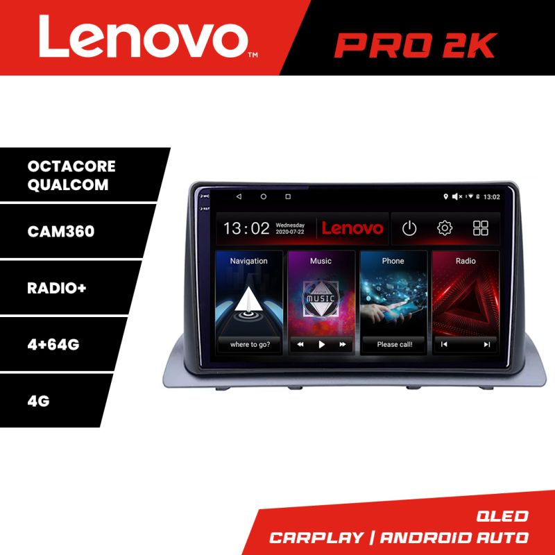 Navigatie Honda CR-V 2023- Lenovo Qled 2K Octa Core 4+64 360 DSP carplay android auto radio gps internet kit-crv2023+PRO-2K-10-4+64