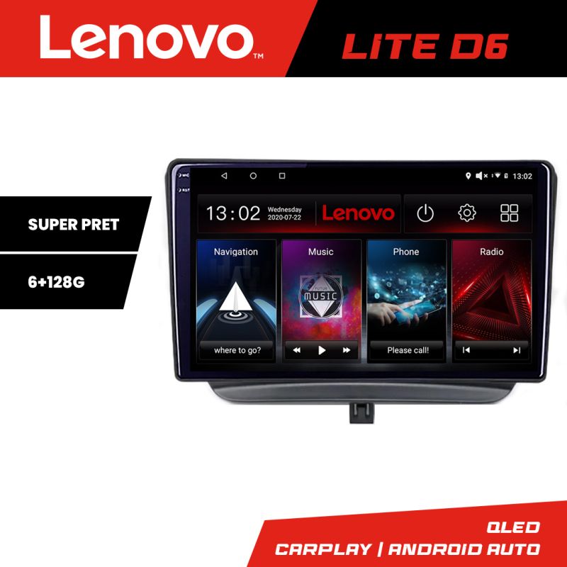 Navigatie Ford Turneo Courier Transit Courier 2014-2021 Lenovo QLED Octa core 6+128 DSP Wifi 5Ghz Android radio gps internet kit-turneo+LITE-9-6+128
