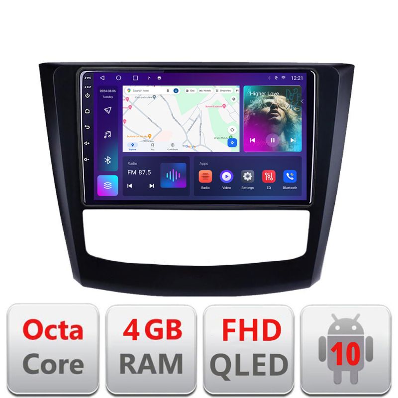 Navigatie Renault Kadjar facelift 2019-2022 dedicata Android QLED octa core 4+64 4G DSP FHD carplay android auto radio gps internet Android kit-9030-facelift+EDT-E310v3