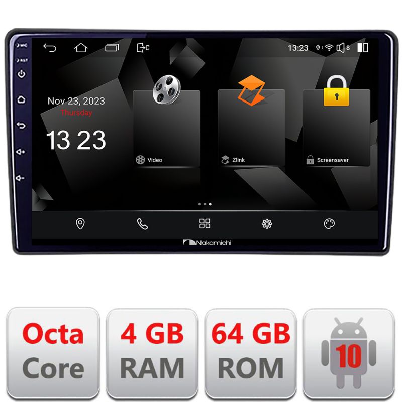Navigatie Ford Focus C-max S-max Galaxy Mondeo unitati ovale Nakamichi NAM5510 Qled Octa Core 720p 4+64 DSP 360 camera carplay android auto