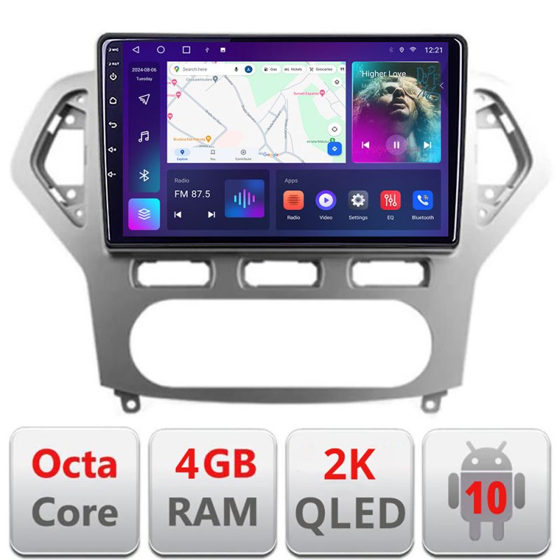 Navigatie Ford Mondeo 2006-2010 C-MONDEO-AC Android Octa Core Ecran 2K QLED GPS 4G 4+32GB 360 KIT-MONDEO-AC+EDT-E410-2K