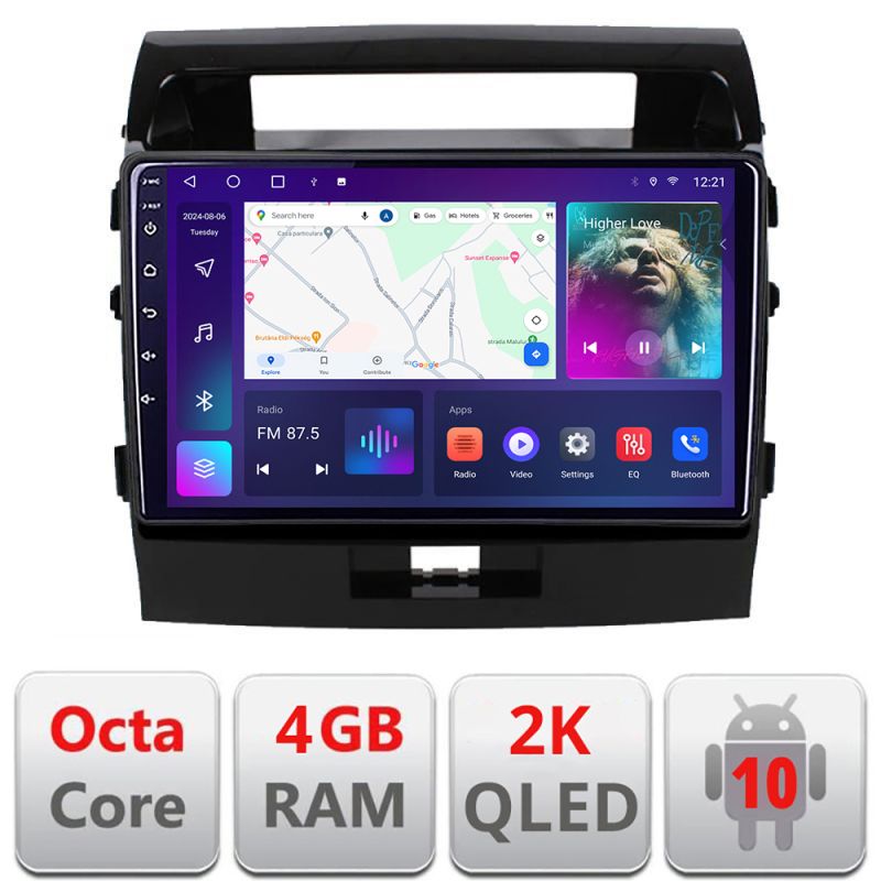 Navigatie Toyota LandCruiser 2008-2015 C-381 Android Octa Core Ecran 2K QLED GPS 4G 4+32GB 360 KIT-381+EDT-E410-2K v1