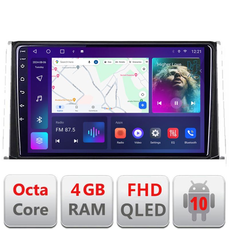 Navigatie Toyota Auris 2017- B-AURIS Android Ecran QLED octa core 4+64 carplay android auto KIT-AURIS+EDT-E310V3