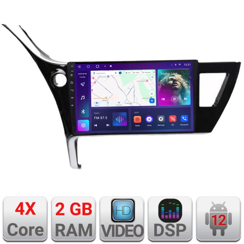 Navigatie Toyota Corolla 2017-A-COROLLA17 2+32 GB Android Waze USB Navigatie Internet Youtube Radio