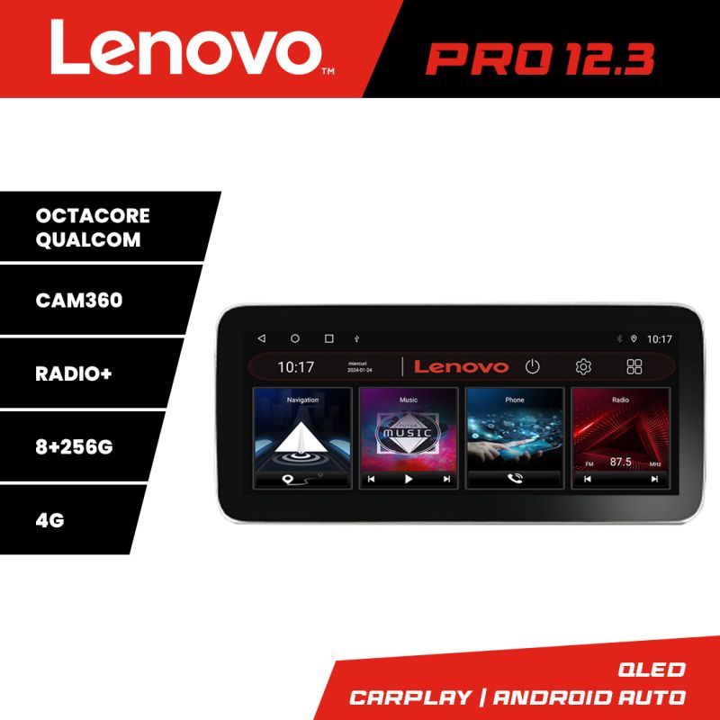 Navigatie Fiat 500 2014- K-539 Lenovo PRO 8+256 12.3 inch qled android 4G DSP gps internet 8Core