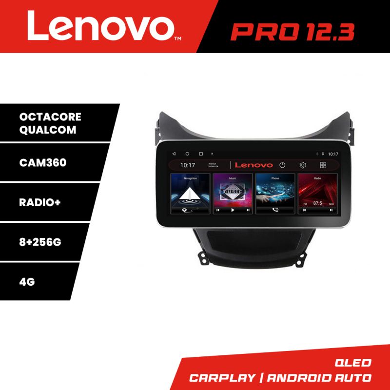 Navigatie Hyundai Elantra 2011-2013 K-092 Lenovo PRO 8+256 12.3 inch qled android 4G DSP gps internet Q
