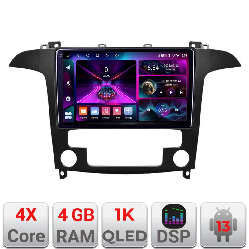 Navigatie Ford S-Max 2008-2012 A-003 4+64 InCell Display 1K Android Waze USB Navigatie Internet Youtube Radio