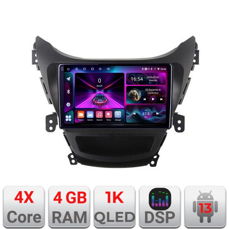 Navigatie Hyundai Elantra 2011-2013 A-092 4+64 InCell Display 1K Android Waze USB Navigatie Internet Youtube Radio