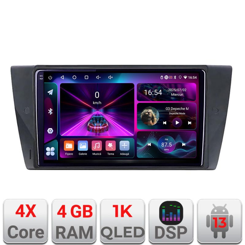 Navigatie BMW Seria 3 E90 A-095 4+64 InCell Display 1K Android Waze USB Navigatie Internet Youtube Radio