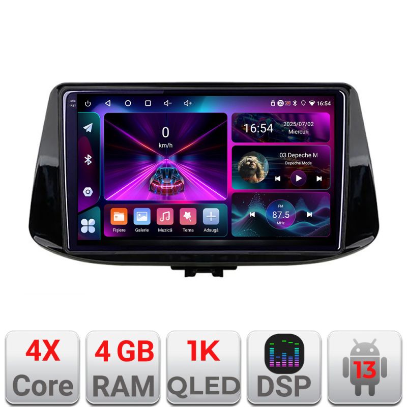 Navigatie Hyundai I30 2017- A-1041 4+64 InCell Display 1K Android Waze USB Navigatie Internet Youtube Radio