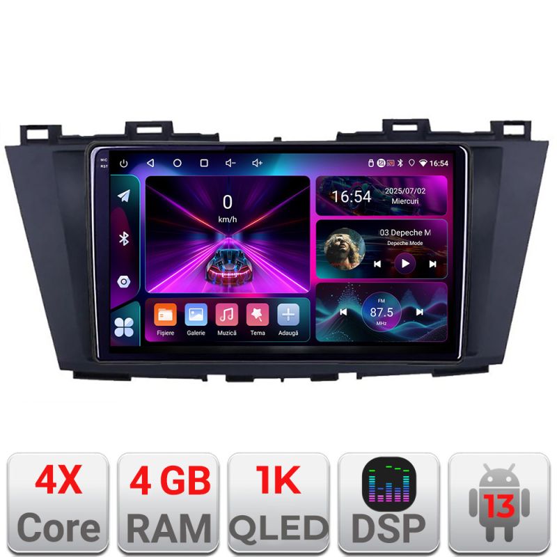 Navigatie Mazda 5 2010-2017 A-117 4+64 InCell Display 1K Android Waze USB Navigatie Internet Youtube Radio